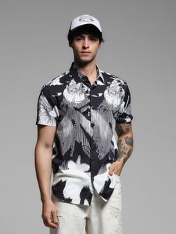 Jack & Jones - Black Regular Fit Printed Shirt