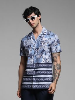 Jack & Jones - Blue Regular Fit Floral Shirt