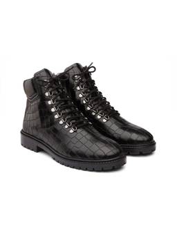 DABLR SHOES - MARSAEILLE - BLACK CHUNKY LEATHER BOOT