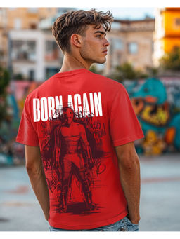 Bewakoof - Official Marvel Men's Bold Red The Devil Graphic Printed T-shirt