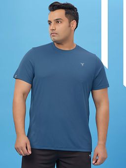 Technosport - Men Plus Size Solid Active T-Shirt with Techno Cool+