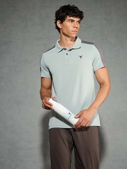 Technosport - Men Coloblock Relaxed Fit Sports Polo T-Shirt with Technocool+