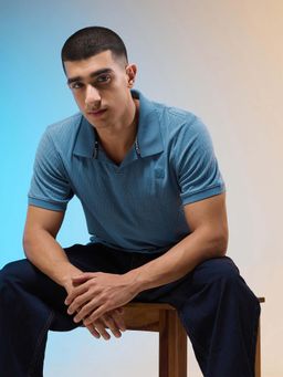 Technosport - Men Jacquard Slim Fit Sports Polo T-Shirt with Cotflex