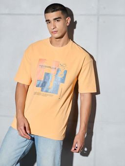 Technosport - Men Jacquard Relaxed Fit Round Neck Sports T-Shirt with Elasto Plus