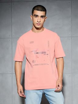 Technosport - Men Jacquard Relaxed Fit Round Neck Sports T-Shirt with Elasto Plus