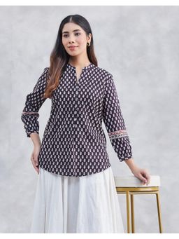 Fabindia - Black-White Cotton Bagh Geometric Tunic