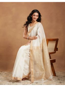 Fabindia - Natural Cotton Silk Blend Woven Wonders Maheshwari Saree