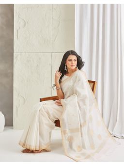 Fabindia - Natural Cotton Silk Blend Chanderi Saree