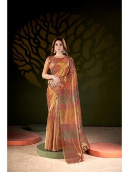 KLISHAA ART - Golden Printed Saree