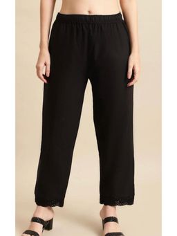 AMIRAS - Women Relaxed Black Pure Cotton Pant