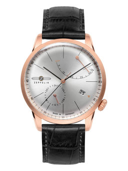 Zeppelin - Flatline Date Power Reserve Indicator Automatic Dial Color Silver Men Watch-73684