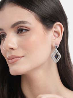 STILEADDA - Designer Blue Ad Leaf Drop Earrings