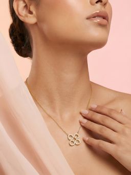 ADIVA - 14K Gold-Plated Anti-Tarnish Cz Studded Floral Cluster Pendant Necklace