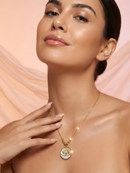 ADIVA - 14K Gold-Plated Anti-Tarnish Round Disc Pendant Necklace