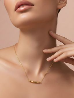 ADIVA - 14K Gold-Plated Anti-Tarnish Bamboo Bar Pendant Necklace