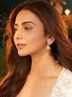 Accessher - Gold-Plated Solitaire Traditional Jhumka Earrings