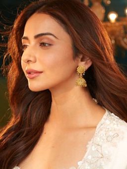 Accessher - Gold-Plated Fancy Traditional South Indian Jhumka Earrings