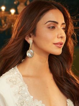 Accessher - Gold-Tone Crystal Rhinestone Drop Earrings