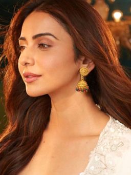 Accessher - Gold-Plated Traditional South Indian Jhumka Earrings