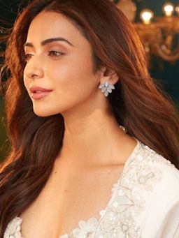 Accessher - Silver-Tone Grey Enamel Leaf Stud Earrings