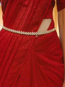 Accessher - Stone and Pearl Gold Plated Traditional Kamarbandh