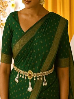 Accessher - Traditional Gold Plated Multi-Color Stone Pearl Kamarbandh