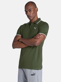 Puma - Collar Tipping Mens Green Polo T-Shirt