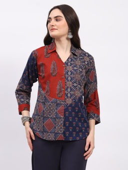 ME & I - Women Multi-Color Cotton Abstract Tunic