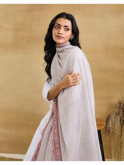 Fabindia - Women Multi-Color Cotton Stripes Dupatta