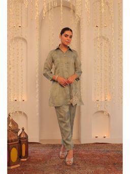 Alaya by Stage3 - Mehfil Green Tint Co-Ord Set