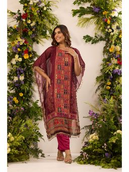 Alaya by Stage3 - Mastaani Vintage Maroon Kaftan with Pant