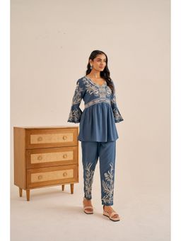 Alaya by Stage3 - Meher Blue Breeze Peplum Co-Ord Set
