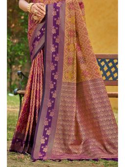 SURILI - Mehendi Green Soft Silk Woven Tassels Saree with Unstitched Blouse