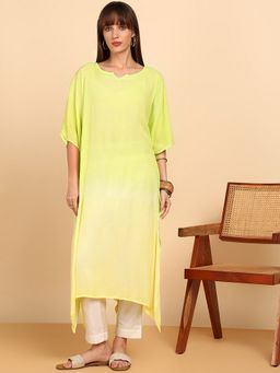 Maaesa - Green Women Ombre Rayon Crepe Kaftan