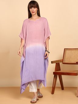 Maaesa - Purple Women Ombre Rayon Crepe Kaftan