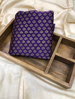 Palash - Purple Hand Block Printed Chanderi Unstitched Kurta Fabric