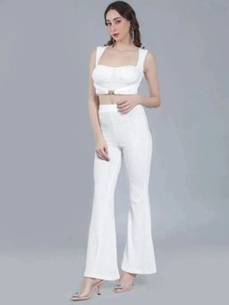 ANNY - White Knitted Top With Pants Set