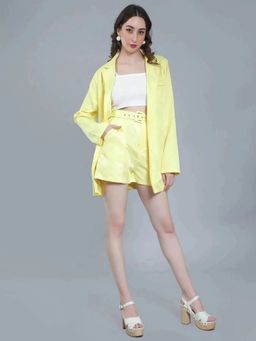ANNY - Yellow Lapel Collar Co-ord Set