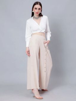 ANNY - Beige Classic Top and Pant Set