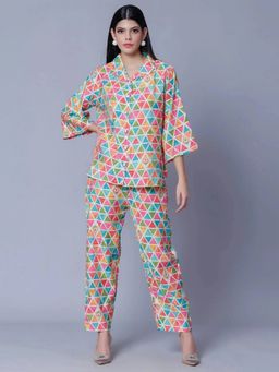 ANNY - Multi-Color Printed Shirt with Pant