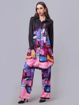 ANNY - Black Town House Printed Co-Ord Set