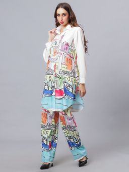 ANNY - Cream Town House Printed Co-Ord Set