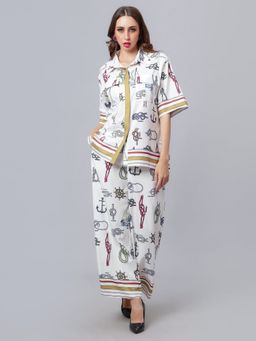 ANNY - White Sail Away Printed Co-Ord Set
