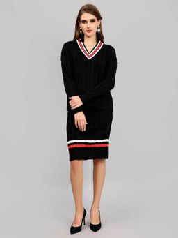 ANNY - Black Cable Knit Co-ord Set