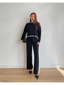 ANNY - Black Fashionable Knitted Co-Ord Set
