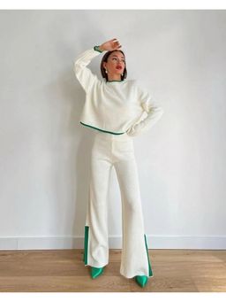ANNY - Off White Fashionable Knitted Co-Ord Set