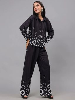 ANNY - Black Floral Printed Co-Ord Set