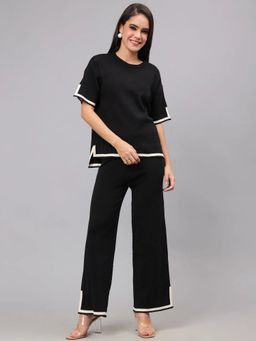 ANNY - Black Contrast Knitted Co-Ord Set