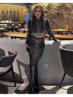 ANNY - Black Embellished Studded Co-Ord Set