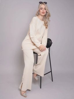 ANNY - Off White Buttoned Co-Ord Set